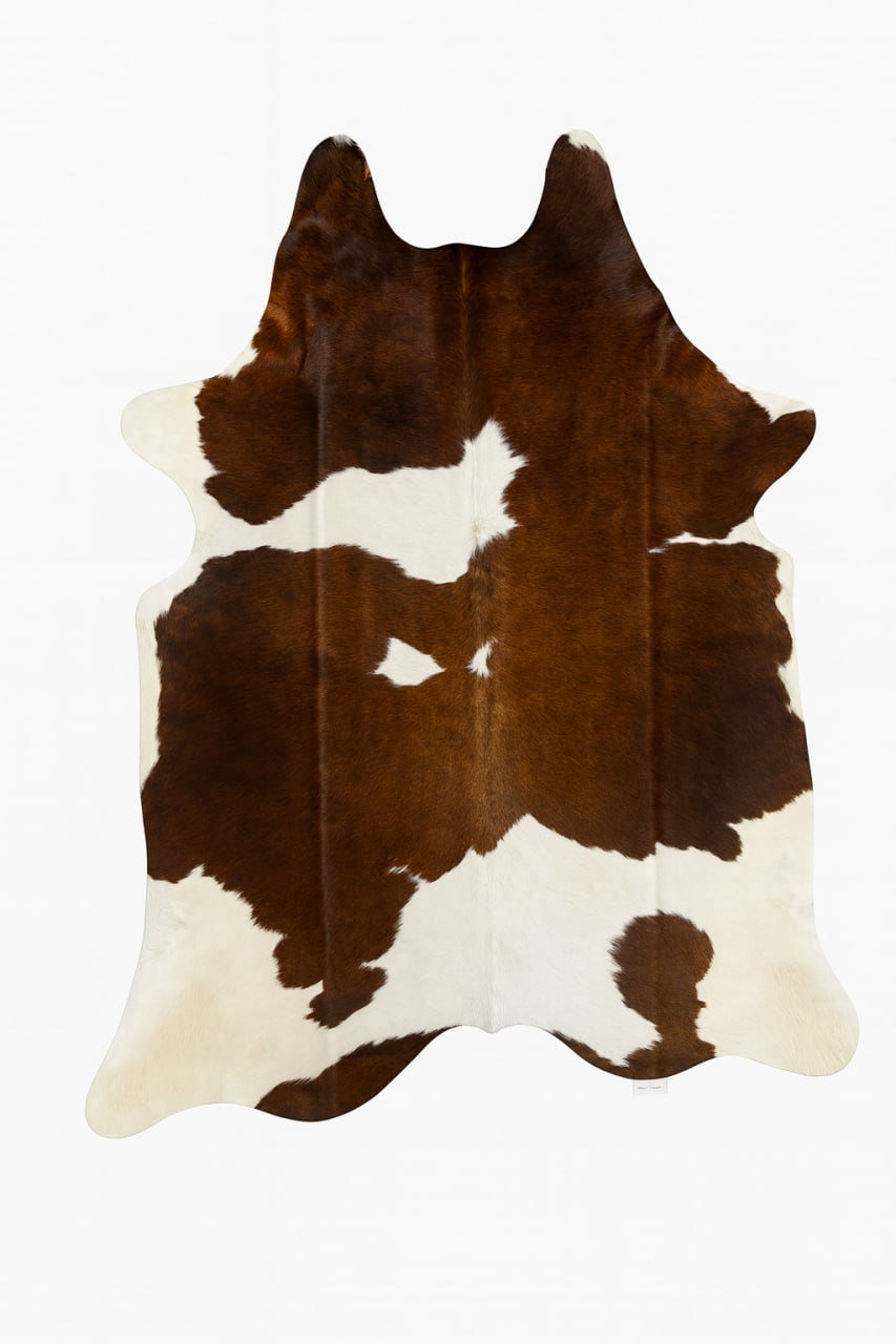 Kuhfell / Rinderfell Teppich "braun/weiss" XL ca. 190 x210 cm - unendlich - schoen
