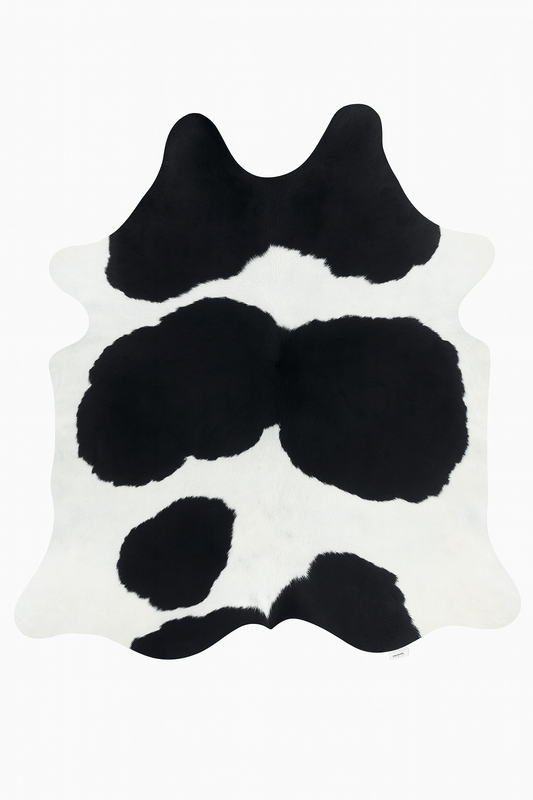 Kuhfell / Rinderfell Teppich "schwarz / weiss" XL ca. 190 x 200 cm - unendlich - schoen
