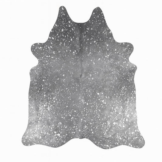 Kuhfell / Rinderfell Teppich "silber sparkle" XL ca. 190 x 210 cm - unendlich - schoen