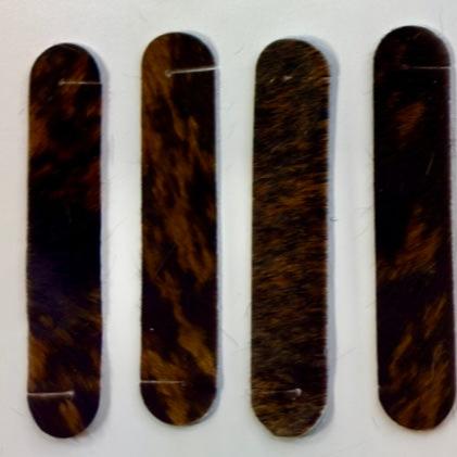 Serviettenringe aus echtem Kuhfell "Die exotische Schönheit" Extravagant für den besonderen Anlass, Wohnzimmer Esstisch, braun gestromt, getigert 13x3,5cm - unendlich - schoen