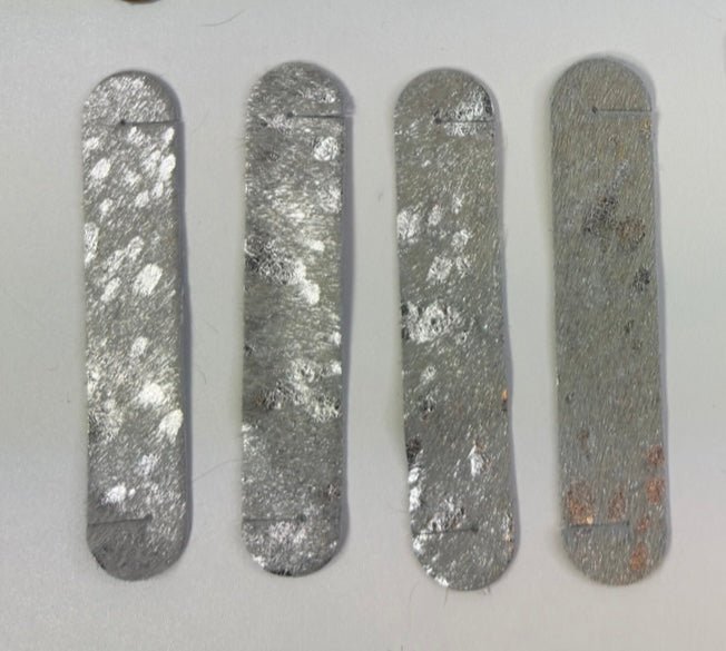 Serviettenringe aus echtem Kuhfell "Die glänzende Schönheit" Extravagant für den besonderen Anlass, Wohnzimmer Esstisch, silber sparkle metallic 13x3,5cm - unendlich - schoen