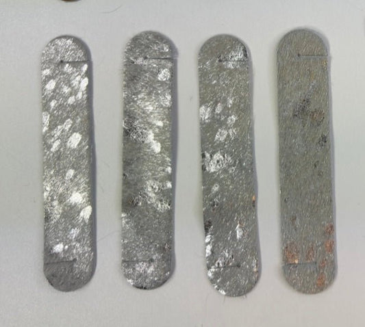 Serviettenringe aus echtem Kuhfell "Die glänzende Schönheit" Extravagant für den besonderen Anlass, Wohnzimmer Esstisch, silber sparkle metallic 13x3,5cm - unendlich - schoen