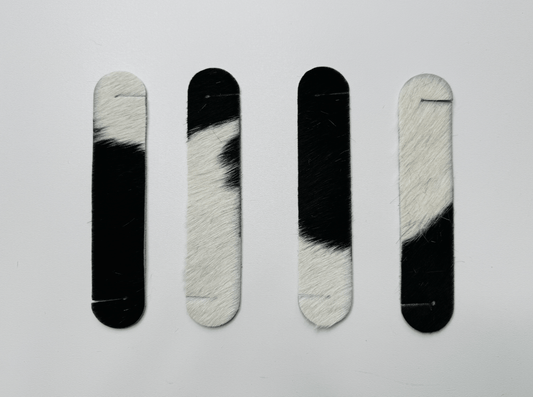 Serviettenringe aus echtem Kuhfell "Die klassische Schönheit" Extravagant für den besonderen Anlass, Wohnzimmer Esstisch, schwarz weiss 13x3,5cm - unendlich - schoen