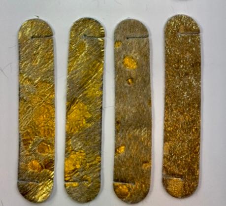 Serviettenringe aus echtem Kuhfell "Die luxeriöse Schönheit" Extravagant für den besonderen Anlass Wohnzimmer Esstisch, gold sparkle metallic 13x3,5cm - unendlich - schoen