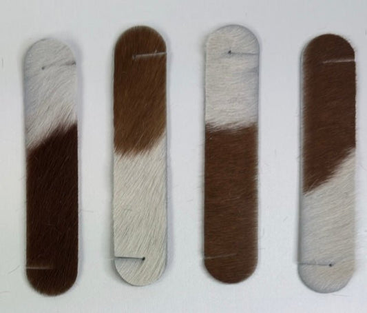 Serviettenringe aus echtem Kuhfell "Die rustikale Schönheit" Extravagant für den besonderen Anlass Wohnzimmer Esstisch,braun weiß 13x3,5cm - unendlich - schoen