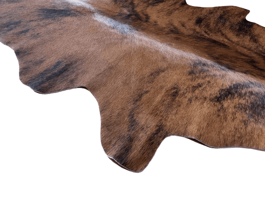 Echter Kuhfell Teppich klein "Die exotische Schönheit" Handmade in Germany, geruchsneutral, Rinderfell ideal für Wohnzimmer Esszimmer Flur, braun gestromt, getigert 160x70cm /120x55cm - unendlich - schoen