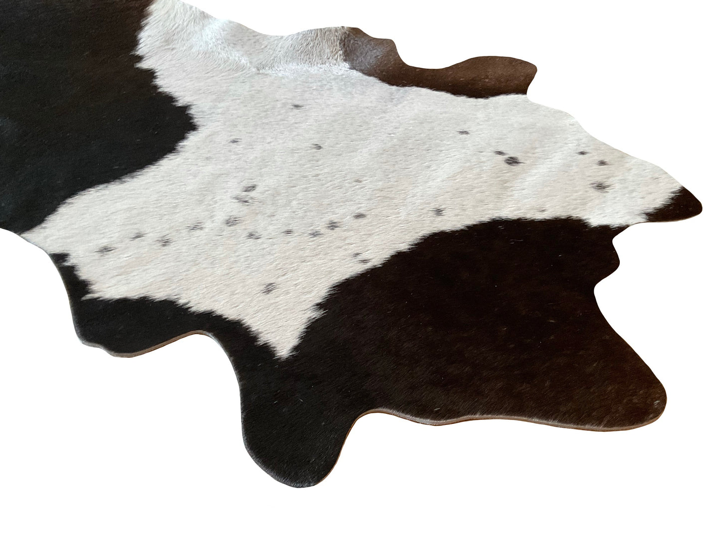 Echter Kuhfell Teppich klein, Handmade in Germany, geruchsneutral, Rinderfell ideal für Wohnzimmer Esszimmer Flur  "Die originale Schönheit" (Gr.160x70cm, schwarz weiss)